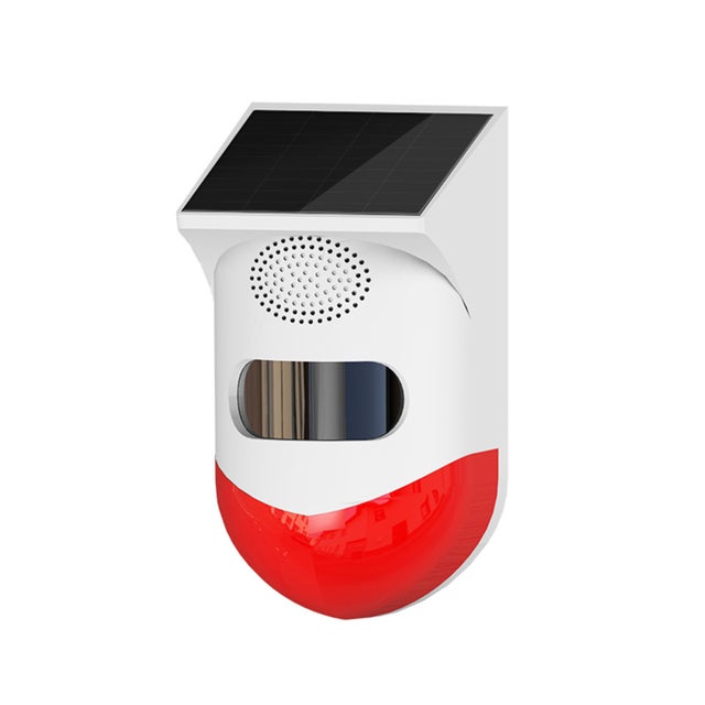 Détecteur de mouvement infrarouge sans fil solaire WiFi Tuya, Sirène à strobe 120dB, PIR étanche, Alarme anti-intrusion