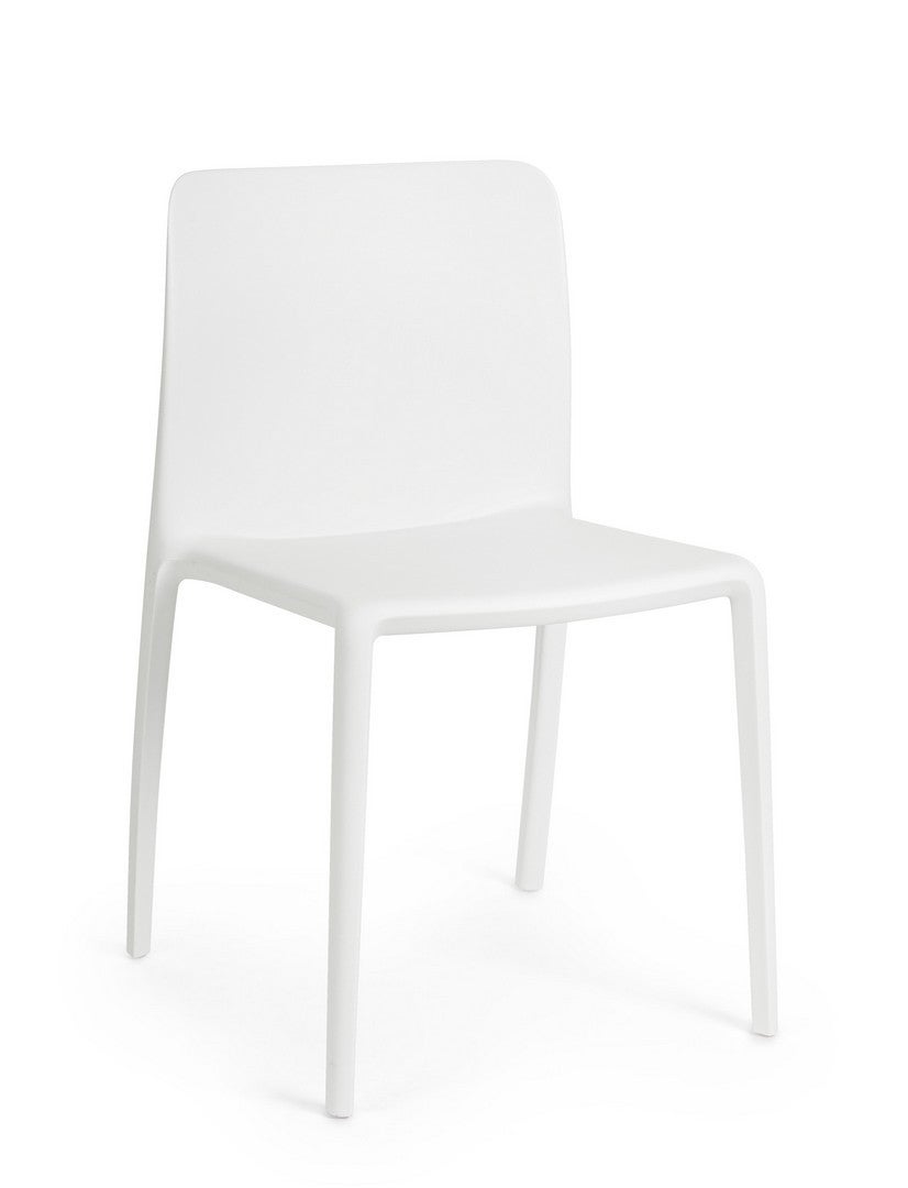 Zestaw 2 krzeseł do jadalni ze stali i białego polipropylenu