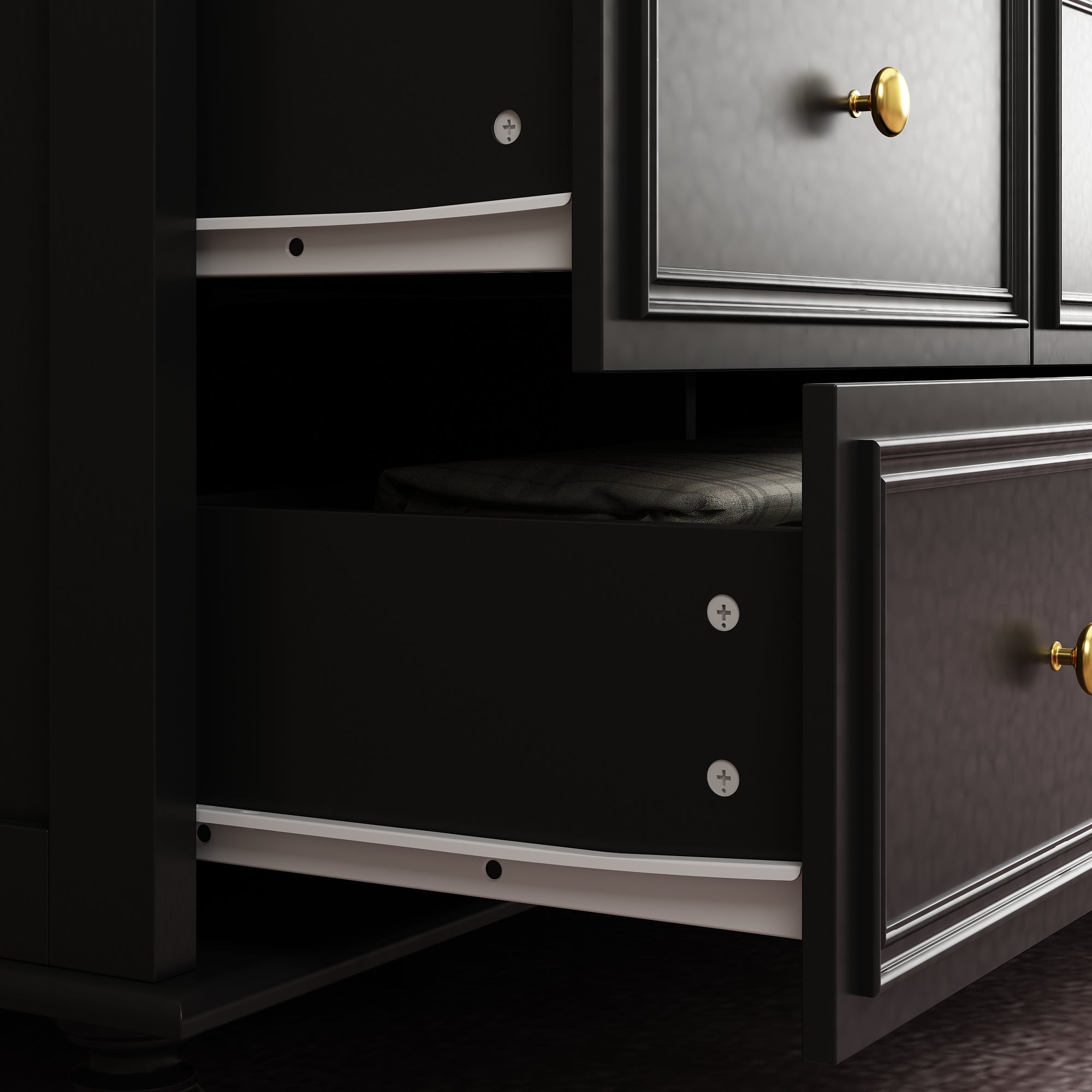 Commode Moderne avec 9 Tiroirs,160x40x80cm,Noir - 4