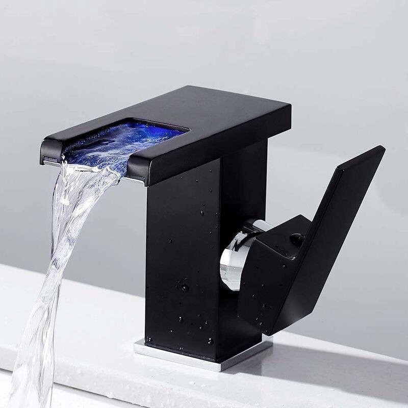 Robinet Lavabo Cascade Mitigeur Salle De Bain Laiton Chromé - Eau Chaude Froide Design Moderne