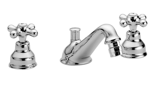 Robinet de bidet à double levier avec aérateur réglable, modèle traditionnel à trois trous Paffoni IRIS IRV118CR - Chromé