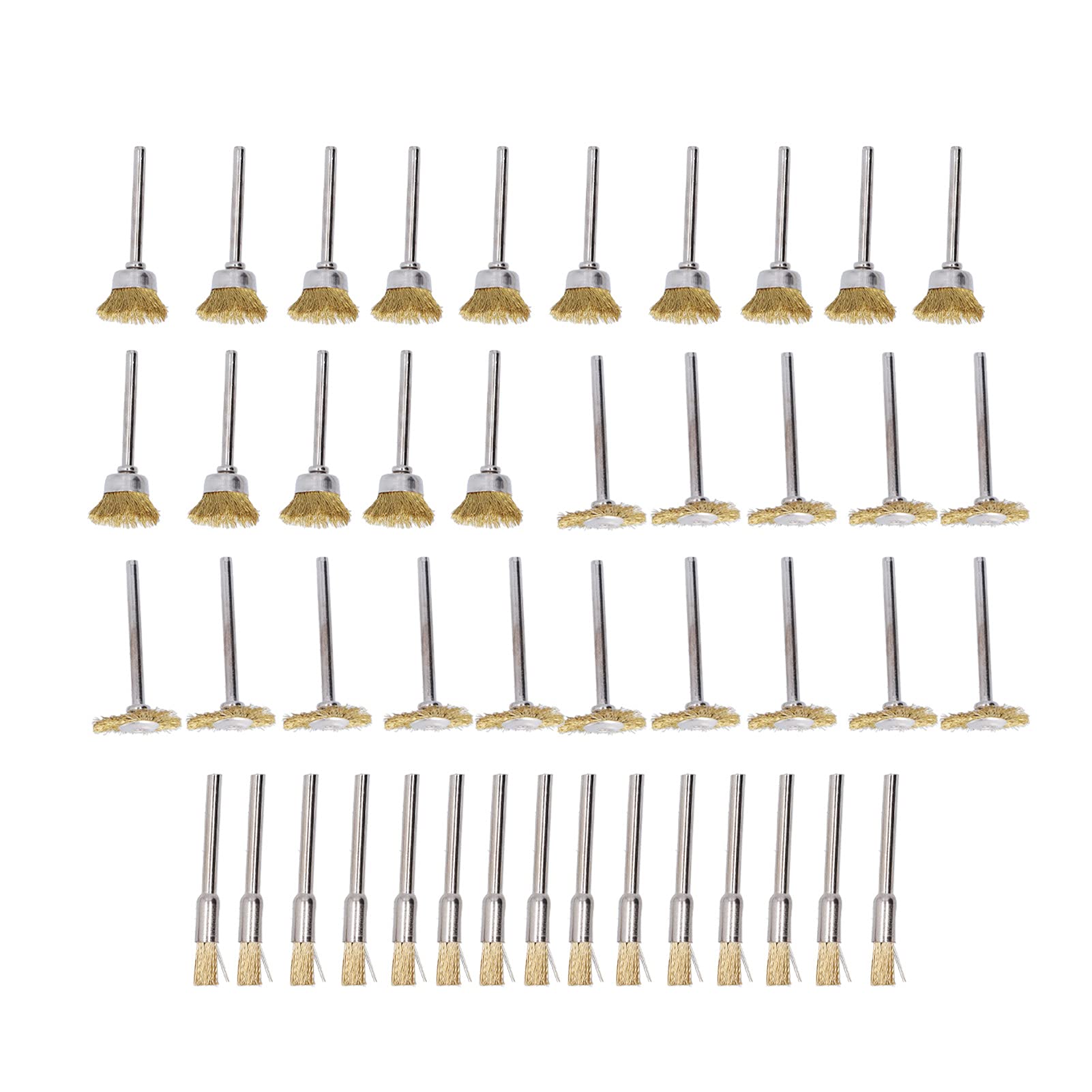 Lot De 20 Brosses De Meulage Fil De Laiton 5mm Avec Tige 3mm - Outil Rotatif Anti-Rouille