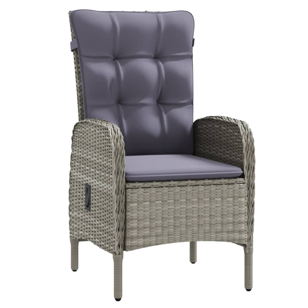 Ensemble à dîner de jardin avec coussins 7 pcs Gris et noir - 2