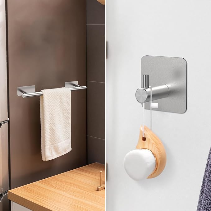 Juego De Toallero De Diseño Cuadrado, Accesorios De Baño Modernos, Color Negro Mate, 3 Piezas