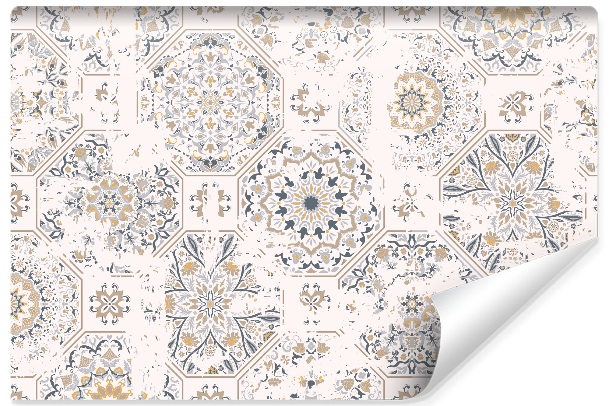 Papel pintado no tejido con mosaico de adornos fotográficos para salón 315cm x 210cm