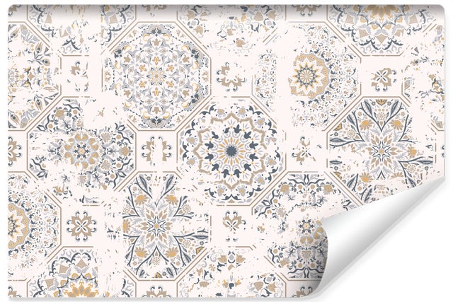 Papier Peint Intissé Photo ORNEMENTS Mosaïque Pour Salon 135cm x 90cm