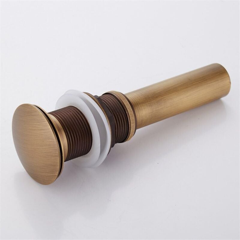 Pop-up Rétro Lavabo Bonde Bonde Clic-clac Bonde sans trop-plein en laiton bronzé Robinet de Vidange Universel pour Lavabo Siphon sans - 5