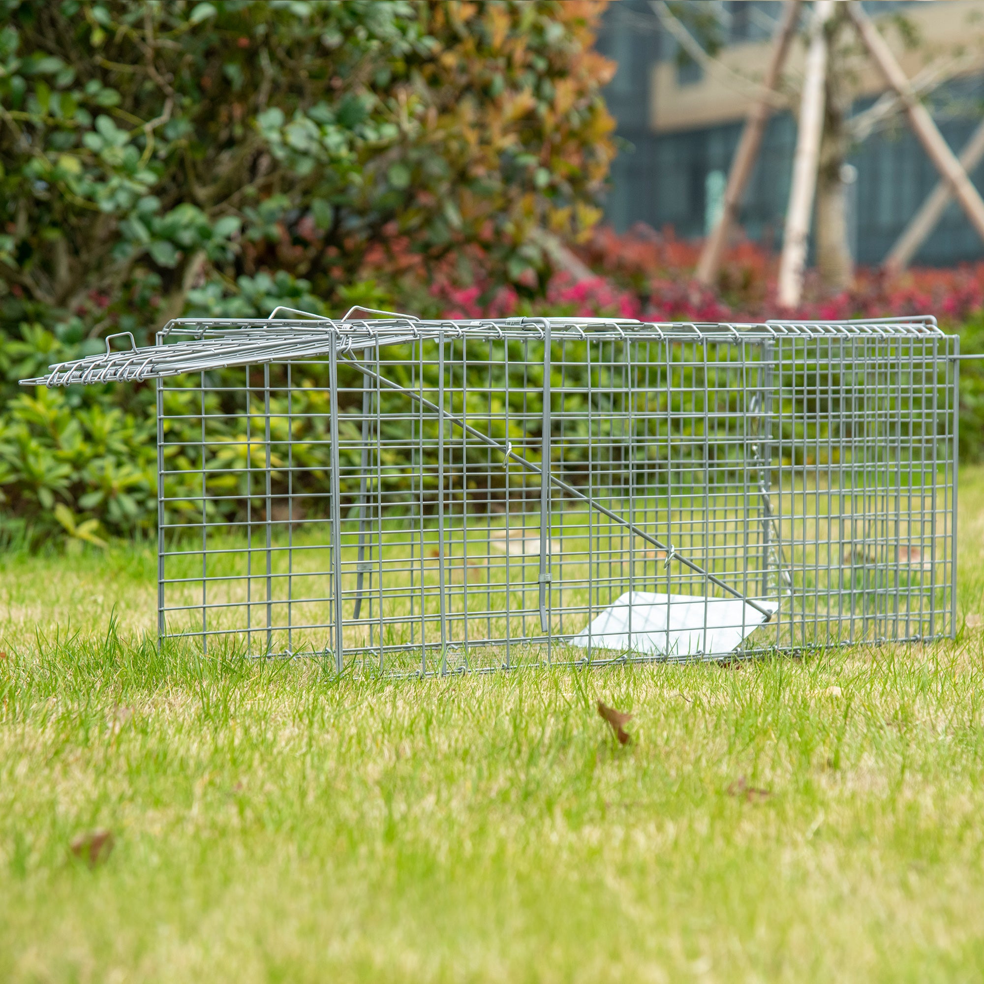 Outsunny Trampa Para Animales 81X26x34.5 Cm Plata , Leroy Merlin