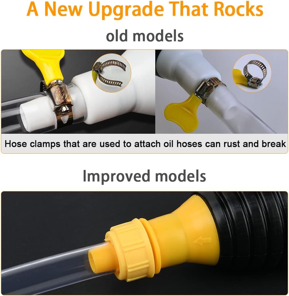 Pompe de transfert de liquide manuelle, pompe de transfert de carburant manuelle portable, pompe à main pour essence, gaz, diesel, eau, aquarium avec - 4