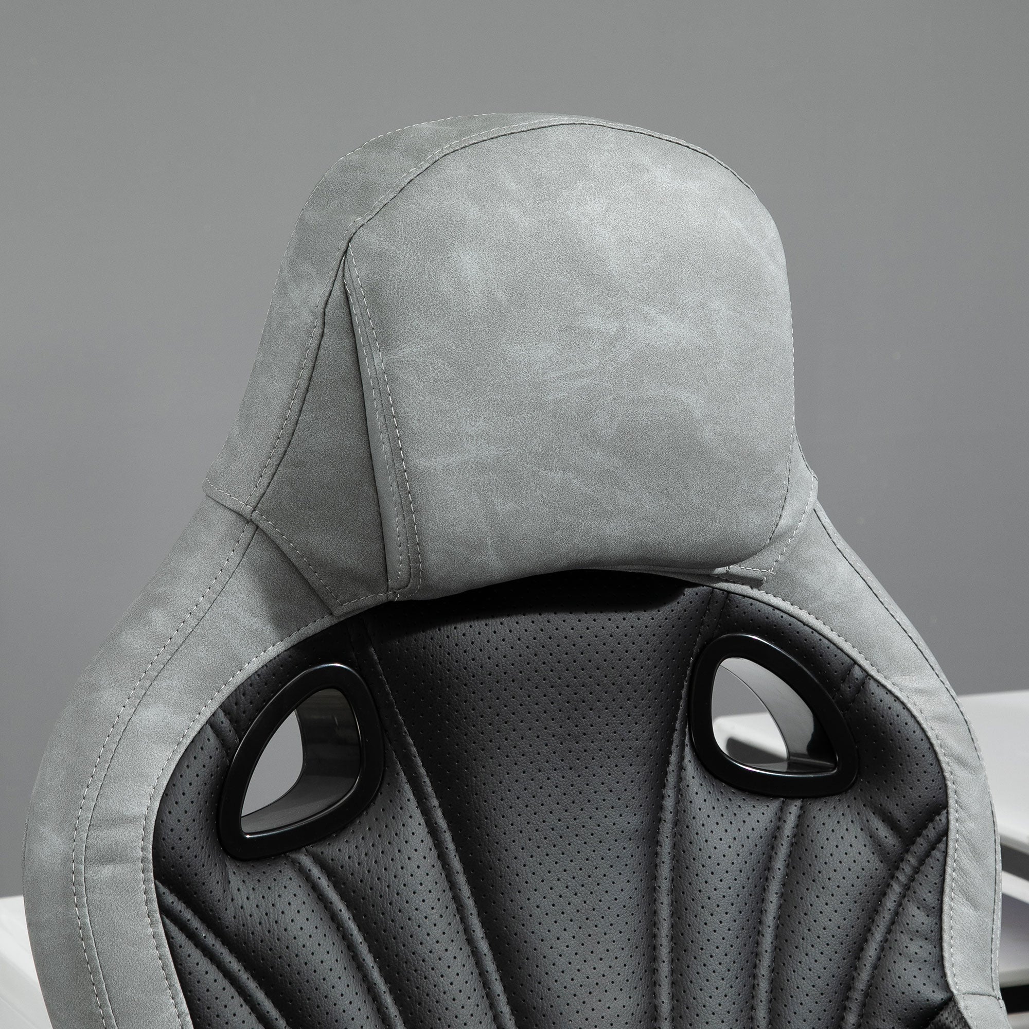 Vinsetto Sedia da Ufficio Poltrona Gaming, Ergonomica con Schienale Alto, Girevole e Altezza Regolabile, Nero e Grigio - 8