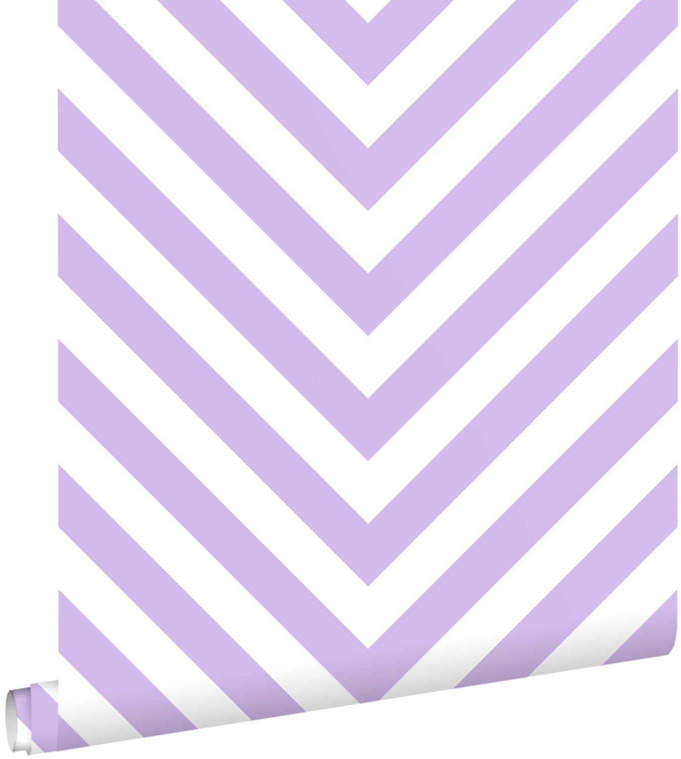Tapeta wzór chevron liliowo fioletowymIbiałym - 50 x 900 cm - ESTAHOME