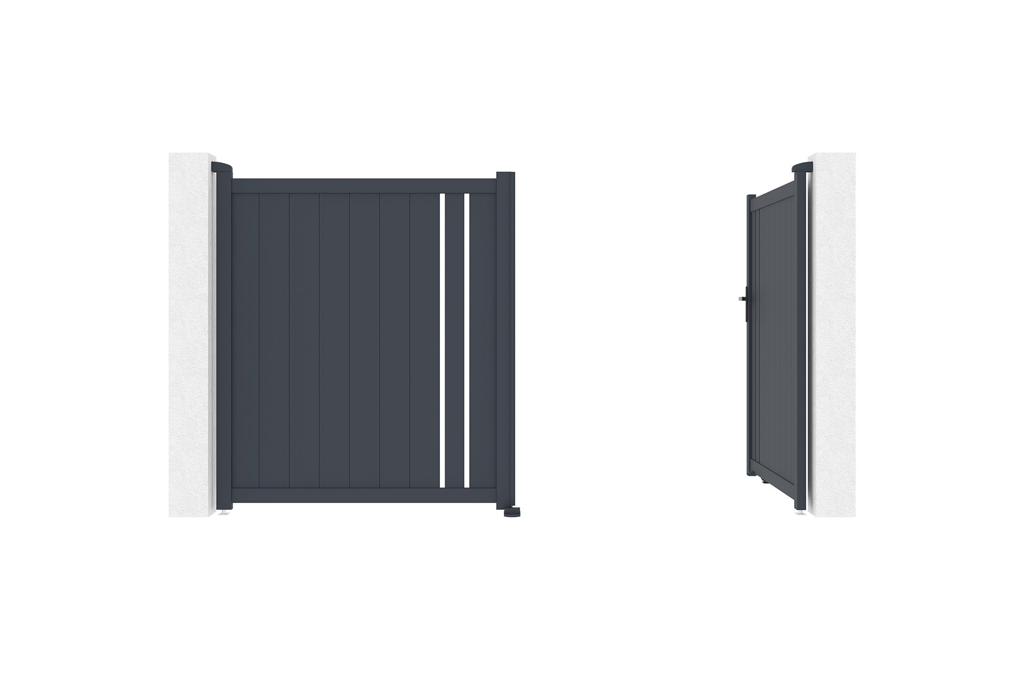 Portail battant 3m GIONA H.180 aluminium gris - 5