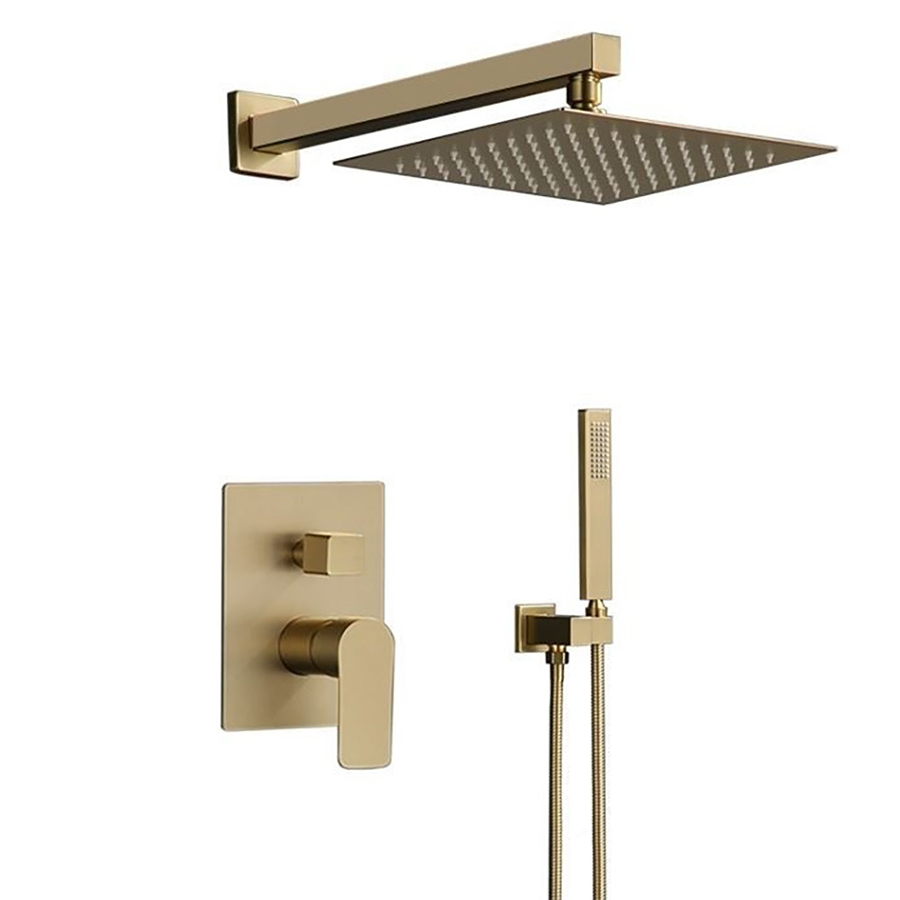 🌟 Douche pluie murale dorée 250 x 250 mm | Alcor - 2