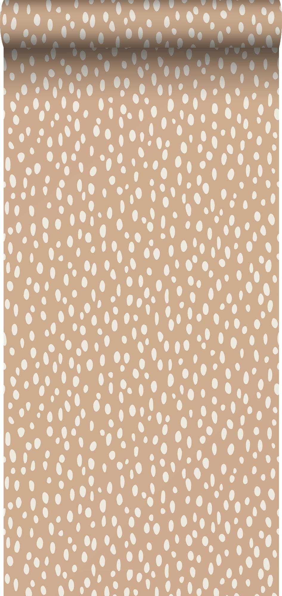 Tapeta kropki jasnej terakoty - 53 cm x 10.05 m - ESTAHOME