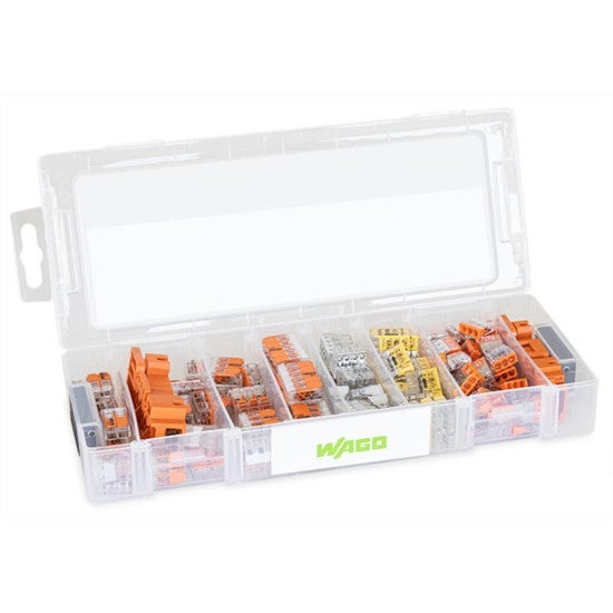 WAGO Mallette 500 Bornes De Connexion S2273 – 250x2 Entrées + 150x3 + 100x5 – Pour Fils Rigides 0,5-2,5 Mm²