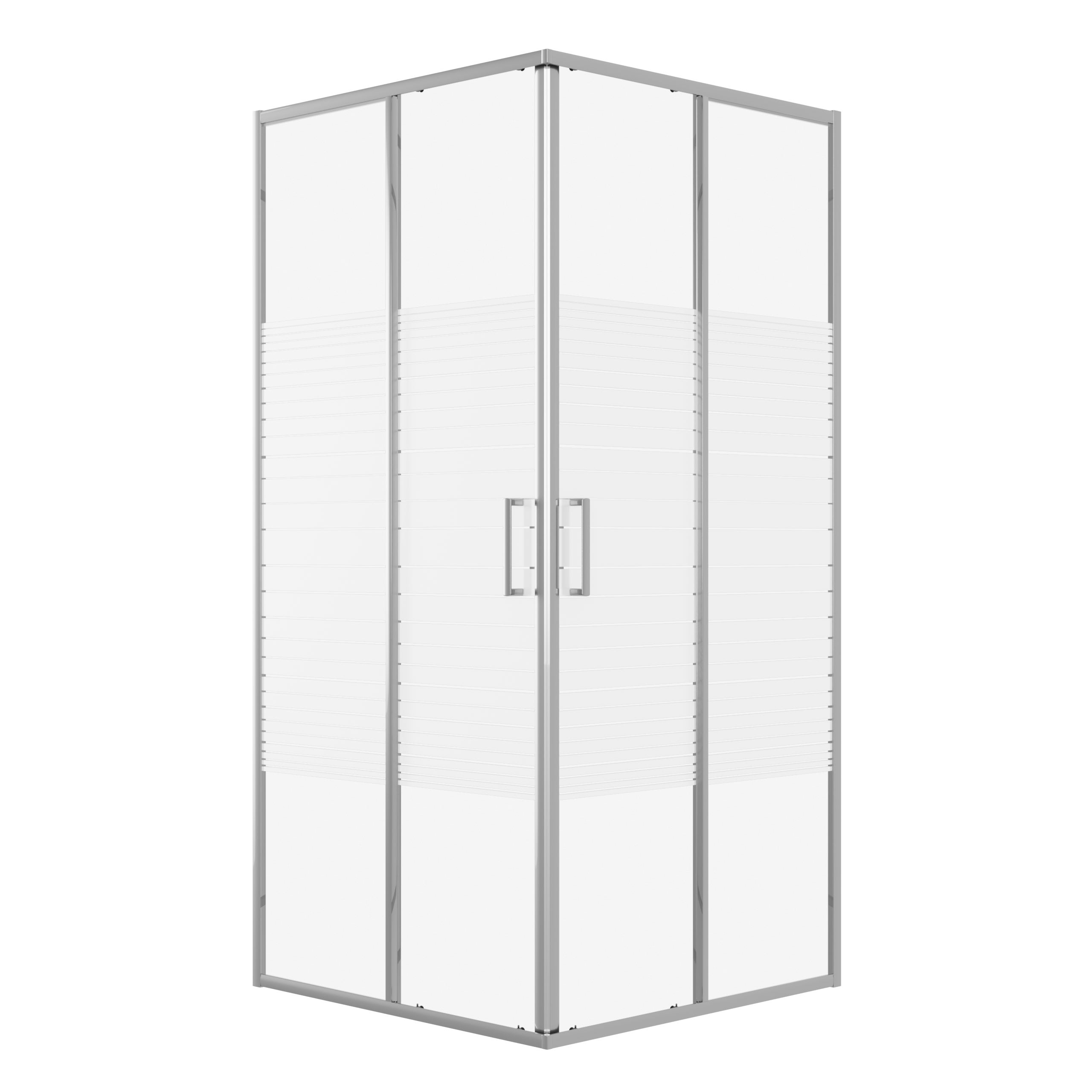 Kabina prysznicowa SCABRA kwadratowa 80x80cm chrom z pasami SEVANTE