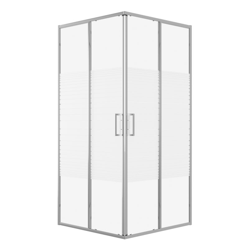 Kabina prysznicowa SCABRA kwadratowa 80x80cm chrom z pasami SEVANTE