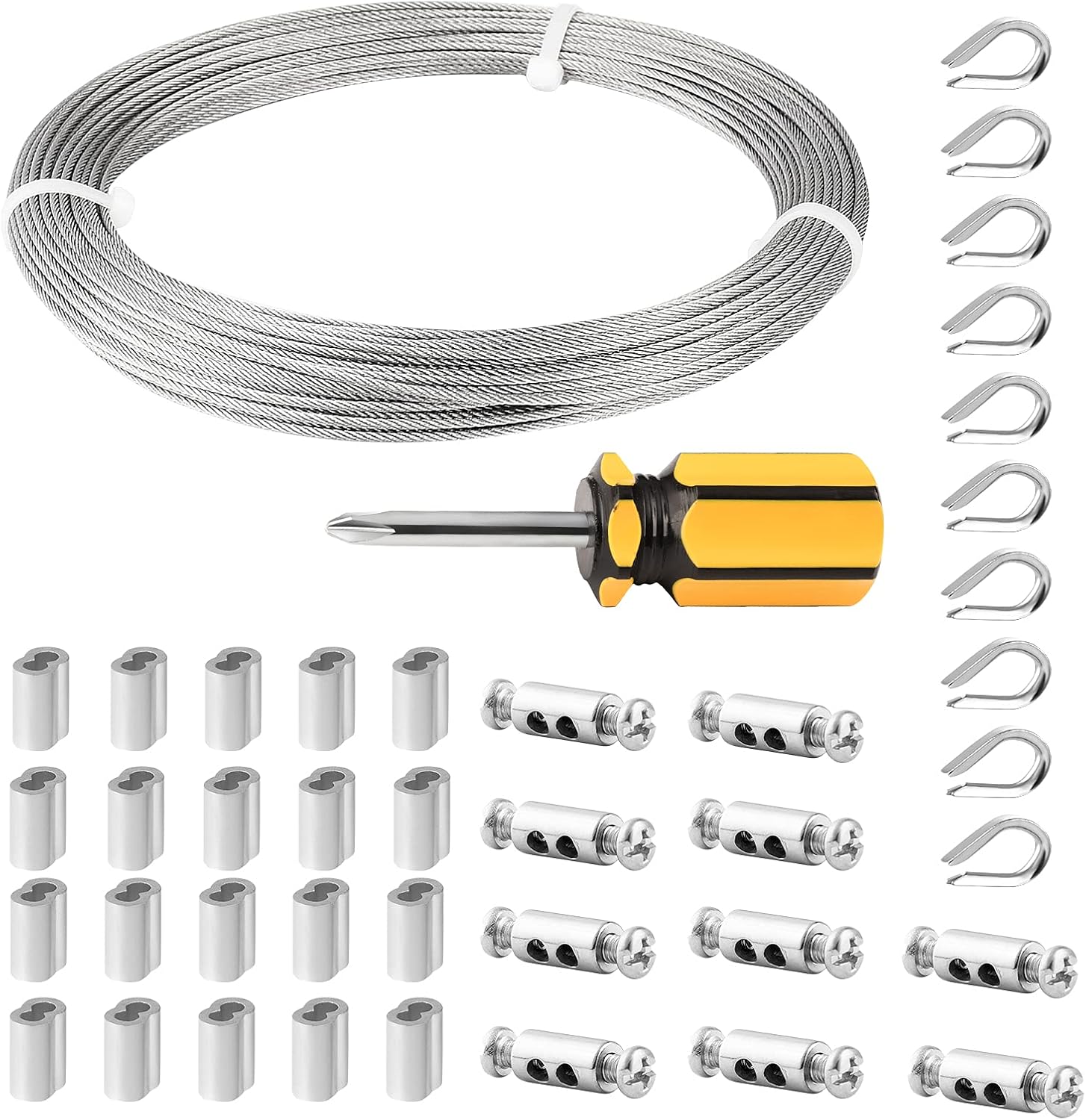 Kabel stalowy, zestaw kabli do wiszących lamp, roślin, pnączy, suszarek, 30 m