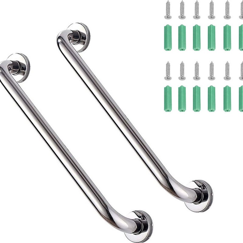 Uchwyt ścienny - dodatkowa przyczepność - 2 sztuki - 40 cm - stal nierdzewna - wspornik toalety - śruby w zestawie - łazienka