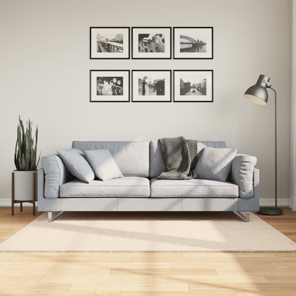 Dywan HUARTE z krótkim włosiem, beżowy, 120x170 cm vidaXL