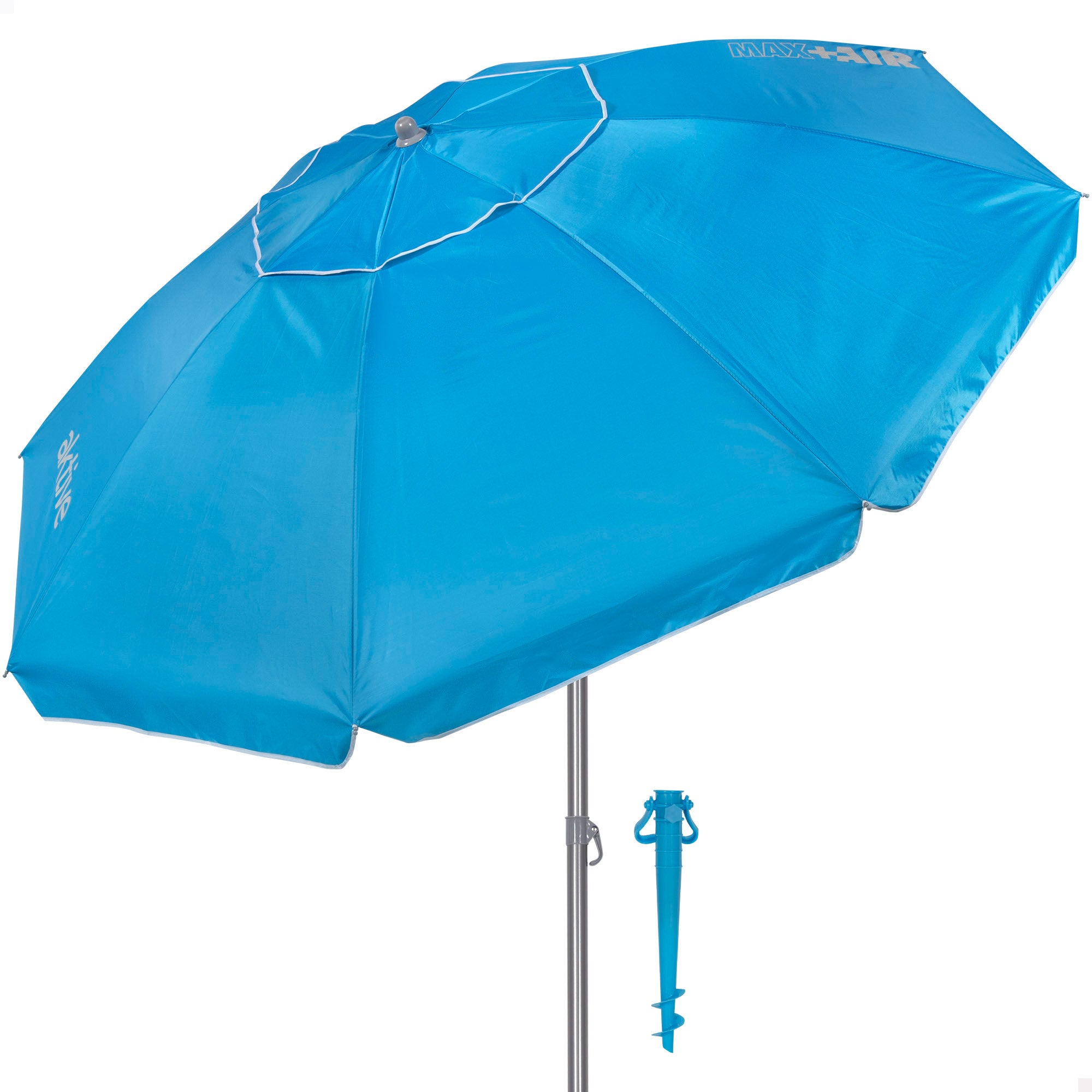 Aktive sombrilla playa 8 varillas 220 cm azul con soporte