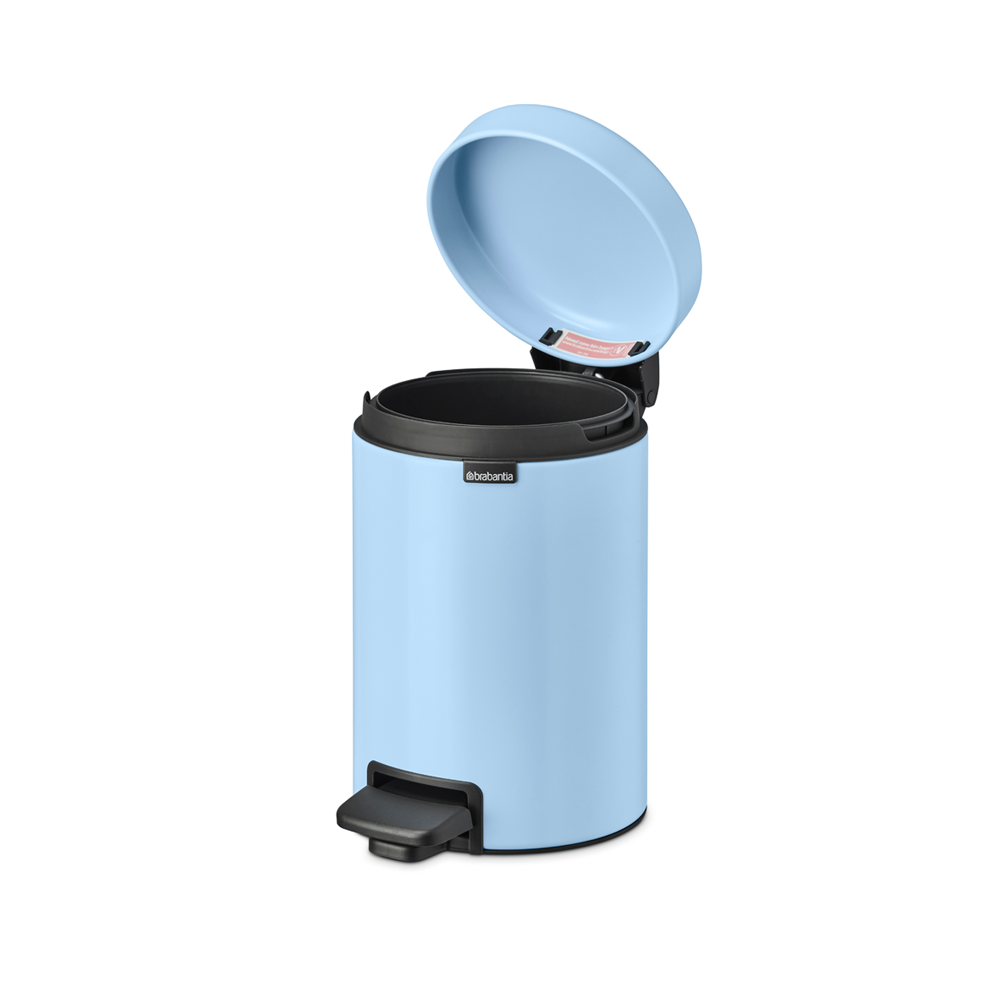 Brabantia NewIcon Poubelle à Pédale, 3 litres, fermeture douce, seau intérieur plastique - Dreamy Blue - 2