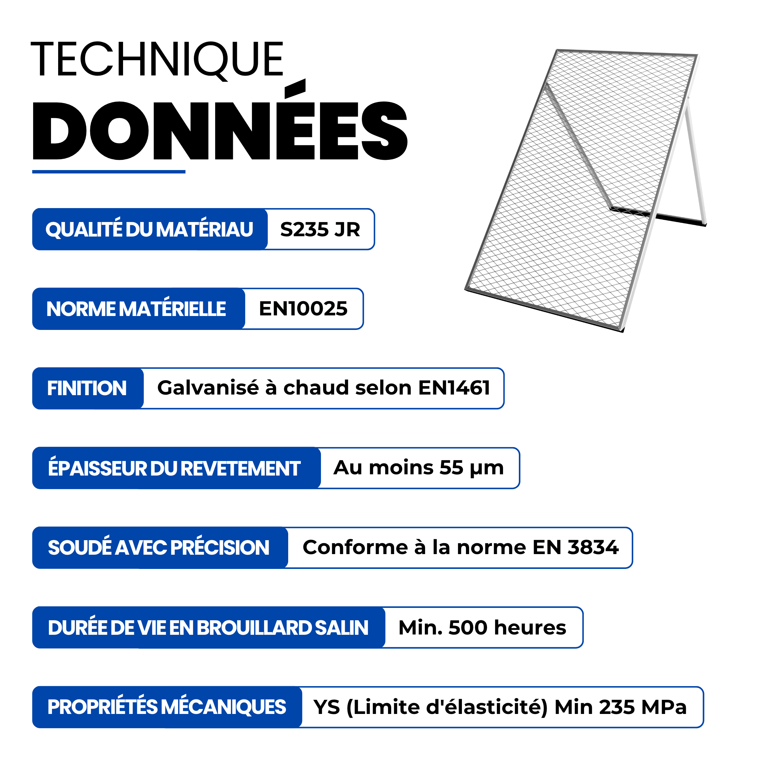 Tamis de Terre de Finesse 100 x 60 cm GEZU IMPEX Galvanisé à Chaud passoire pour Terre, Pierres, Compost - 2