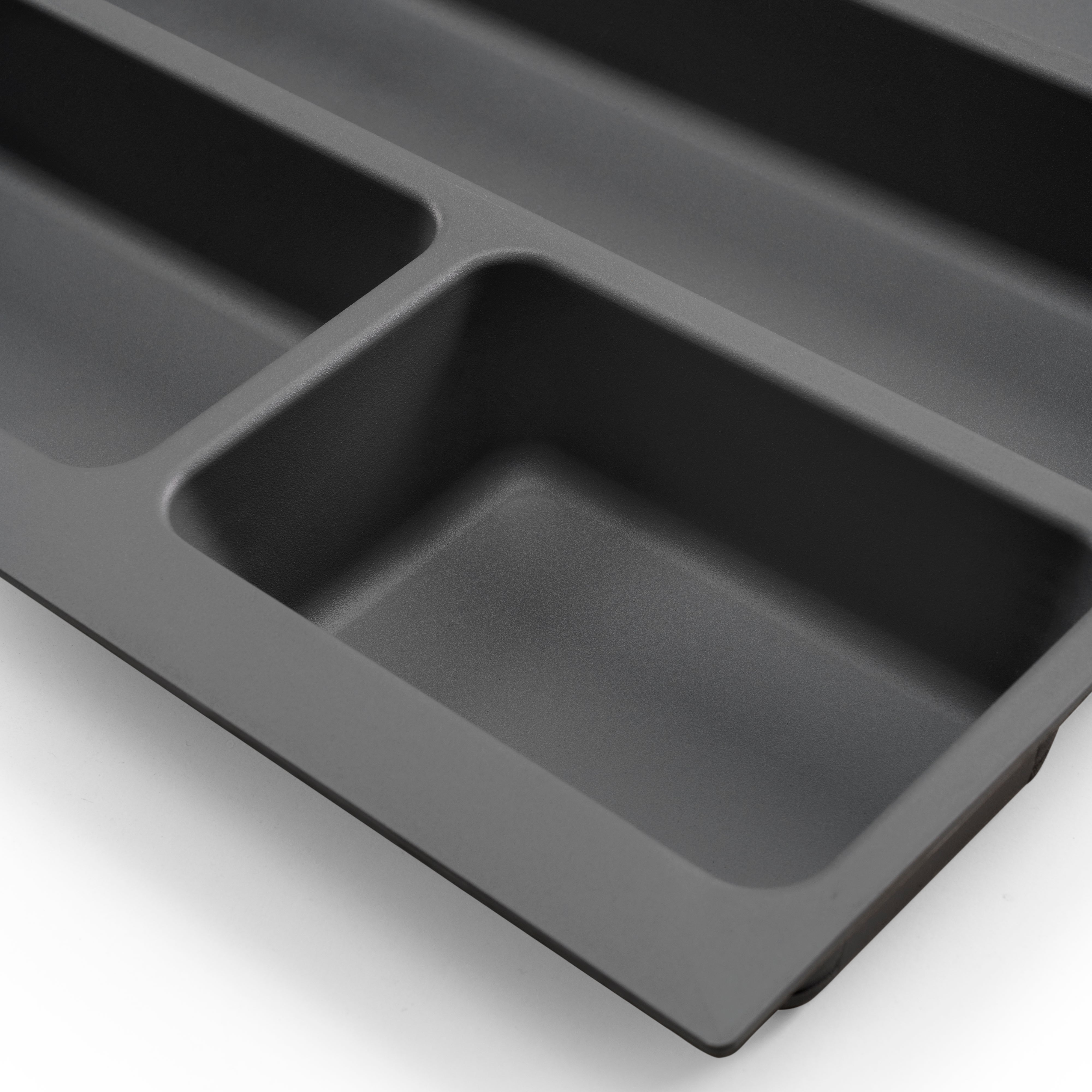 Emuca Range-couverts Optima pour tiroir universel, module 800mm, Plastique, Gris antracite - 3