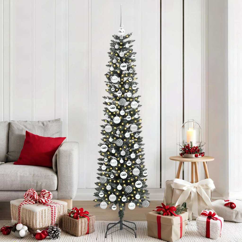 Sztuczna choinka z 300 diodami LED Zielony 50,5 x 50,5 x 180 cm
