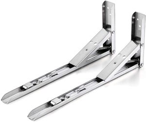 Staffe Pieghevoli In Metallo Nero - Supporto Da Parete Per Mensole, Carico 60kg, 250mm