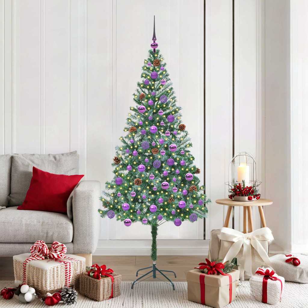 Sapin de Noël | Arbre de Noël artificiel avec 300 LED Vert 180 cm PVC et Acier - 2