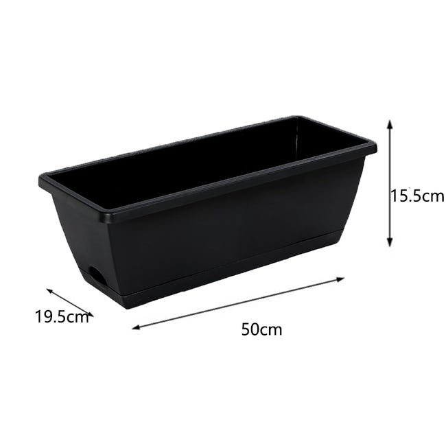 Bellissima ciotola per piante da piantare, rettangolare, in plastica/ plastica, resistente all'inverno (piccola: 30 x 30 x 15 cm, antracite Bellissima ciotola per piante da piantare, rettangolare, in plastica/ plastica, resistente all'inverno (piccola: 30 x 30 x 15 cm, antracite