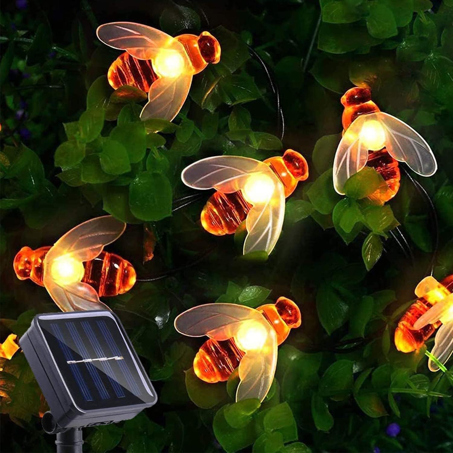 Lampki solarne - Lampki pszczele - 12 m, 100 diod LED, 8 trybów - Dekoracja ogrodu i patio