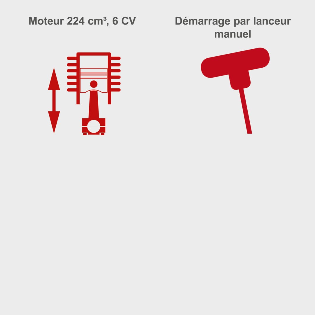 Scheppach Tondeuse thermique MS225-53 - moteur 4 temps - 224 cm³ - largeur de coupe 53 cm - hauteur de coupe 25-75 mm - 1800 m² - bac 65L - 4