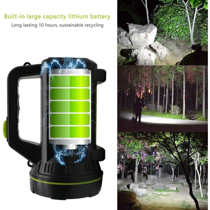 Lampe Torche LED Rechargeable – Haute Luminosité, étanche, Zoomable, Avec Lumière Latérale – Parfaite Pour Le Camping, La Randonnée Et La Pêche