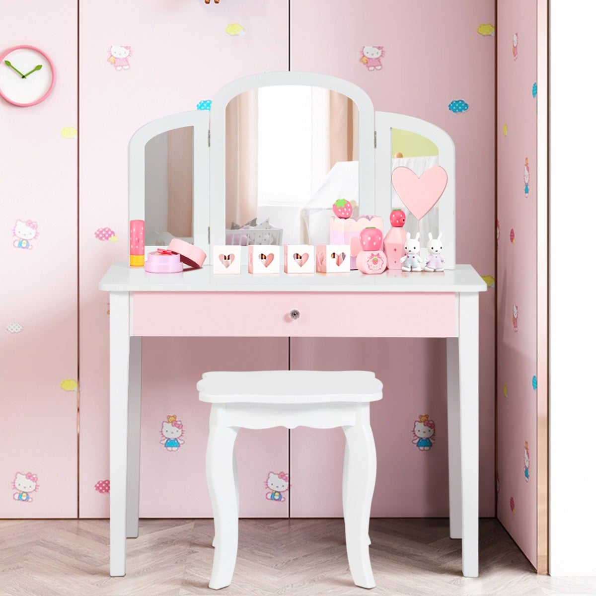 Meuble-lavabo blanc moderne avec coiffeuse et miroir de 10 lumières - Chine Table de coiffeuse, table de maquillage avec lampes