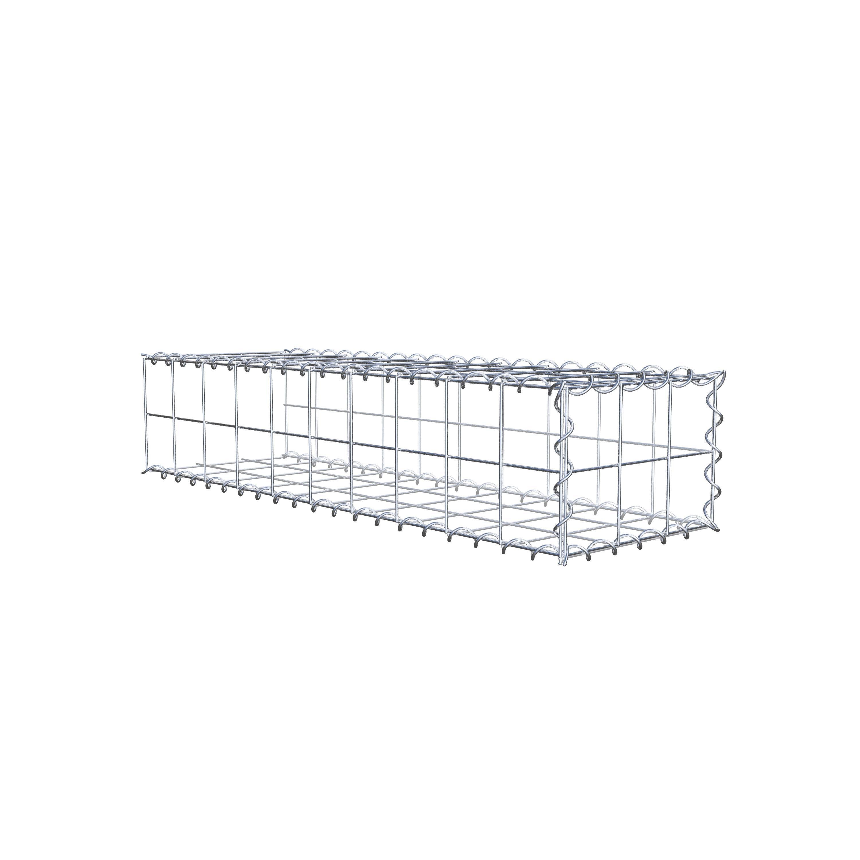 Gavión para alargar en acero galvanizado 100x20x30cm (LxAxP), malla 10 x 10cm, Espiral, sin rejilla frontal - 4