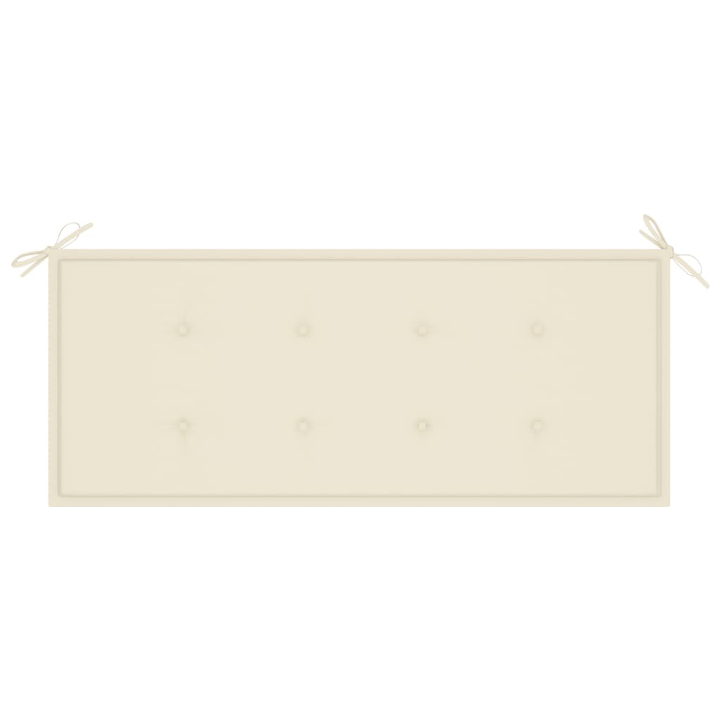 Banc de jardin empilable et coussin 128,5cm Bois de teck massif 16 - 5