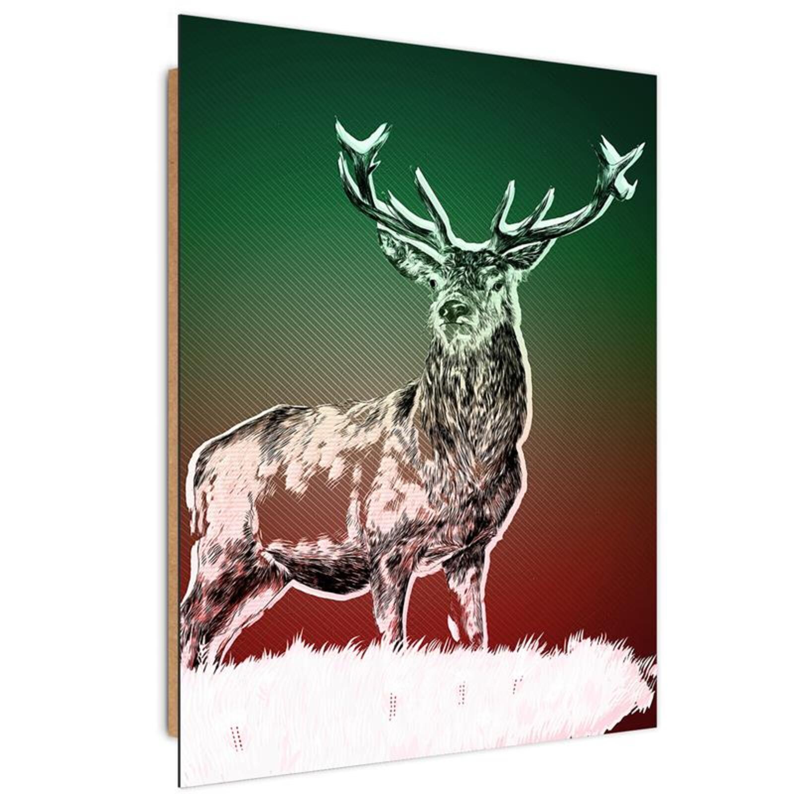 Tableau bois cerf nature abstraite | Leroy Merlin