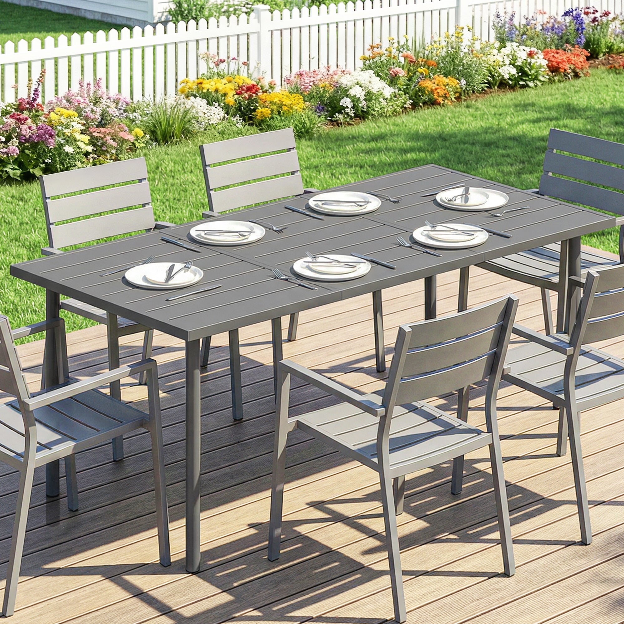 Table de jardin Acier Outsunny - 8