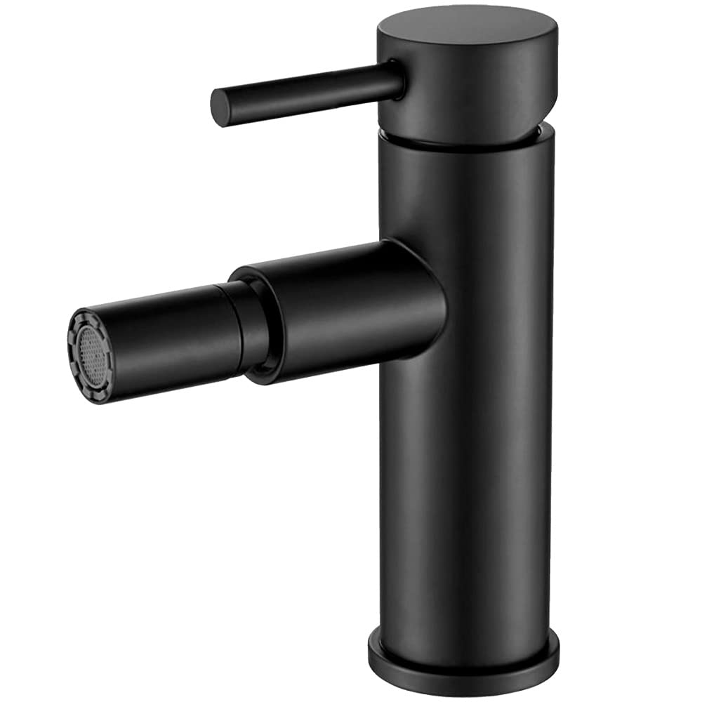 Valaz Rubinetto per bidet monocomando rotondo nero opaco - Serie Jabalon - 4