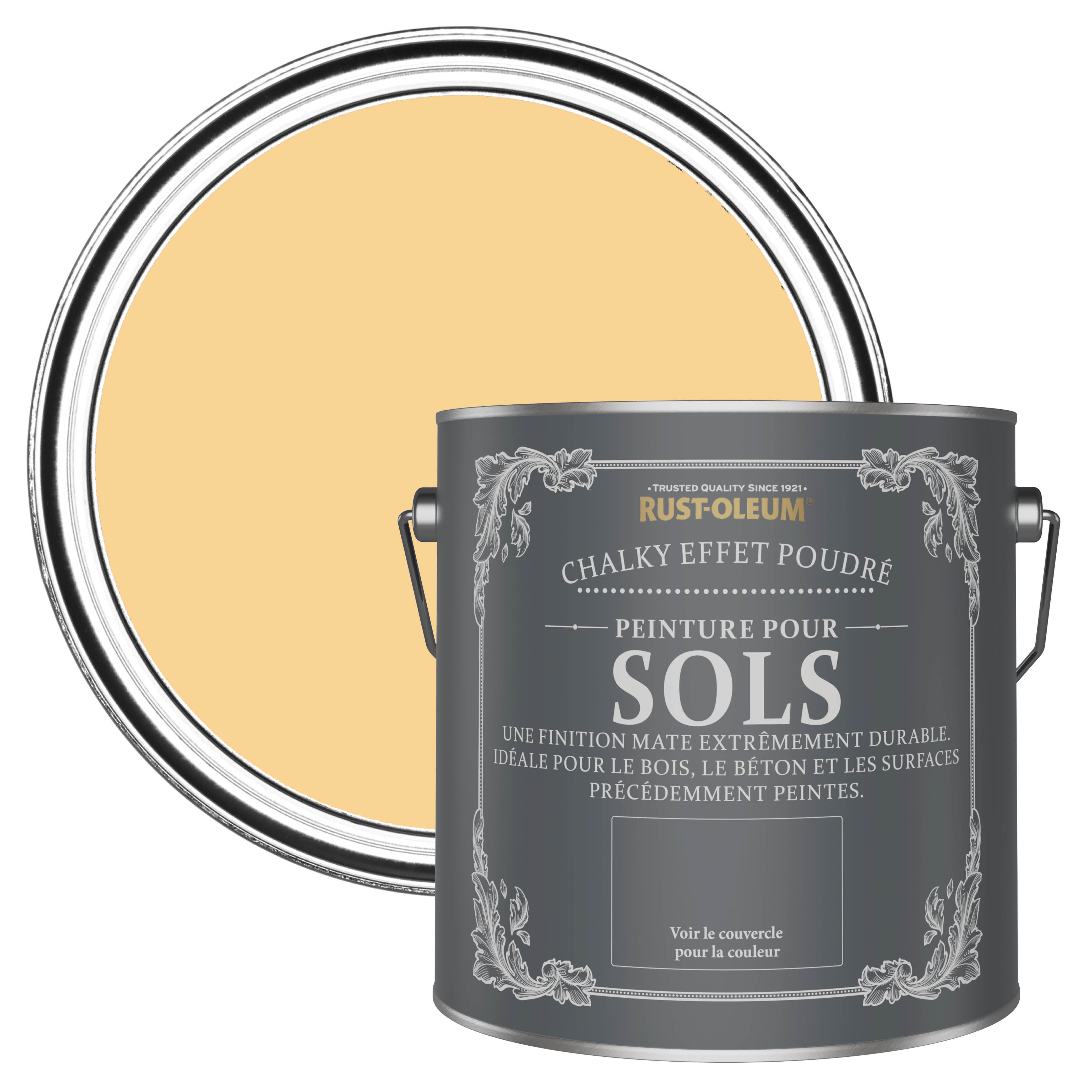 Peinture Jaune haute résistance pour Sols Mate Chalky RUST-OLEUM ...
