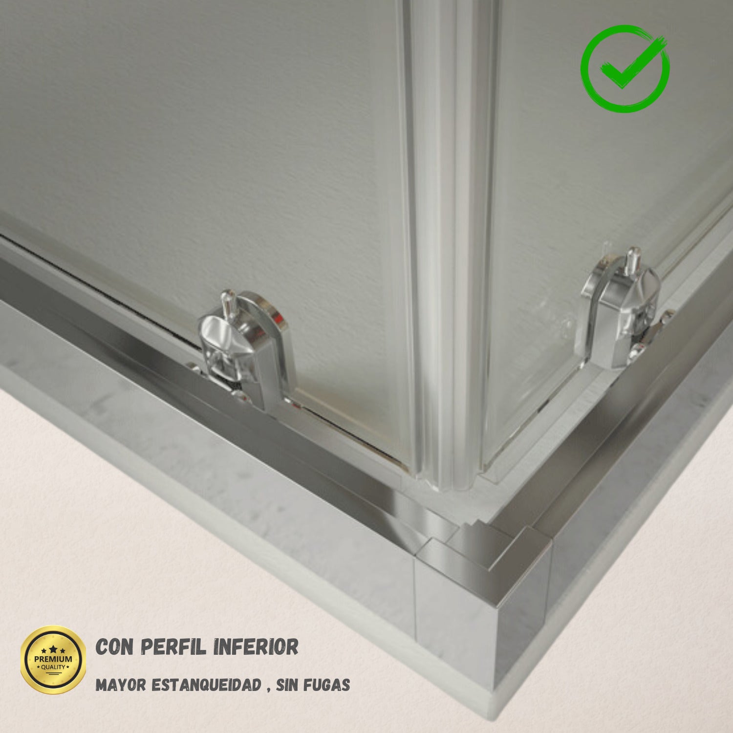 Paroi 2 coulissantes + 2 fixes, avec profilé inférieur, RÉVERSIBLE, Verre sécurité 6 mm anticalcaire- 87,5-90 x 117,5-120 cm – H = 195 cm, Noir - 6