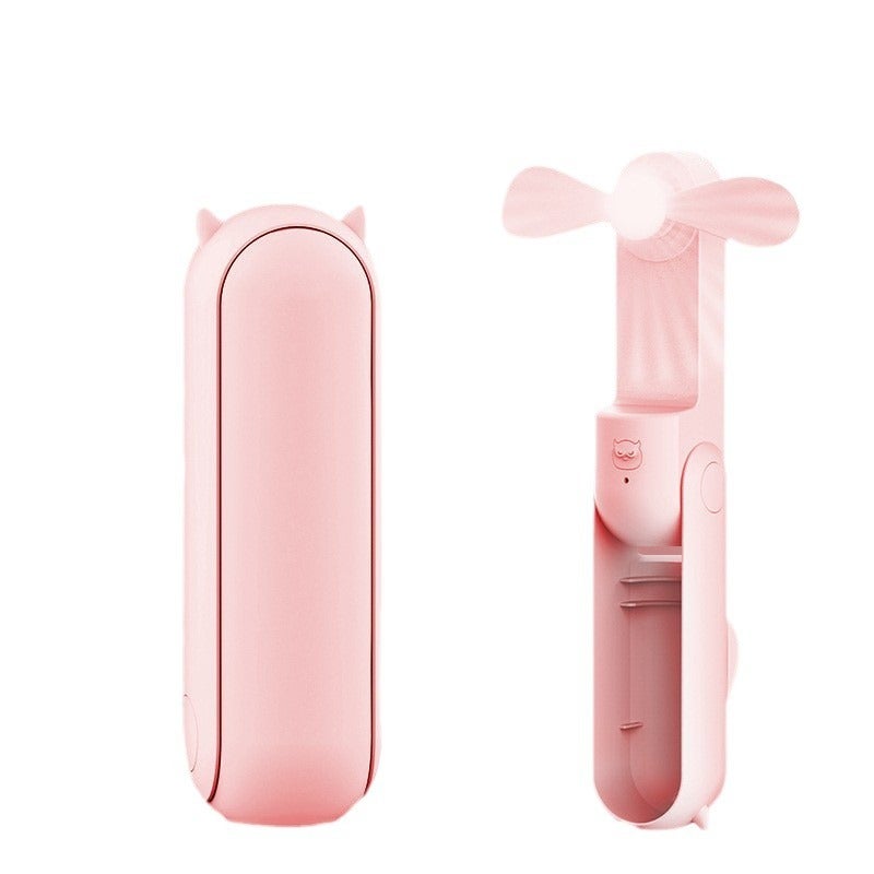 Mini wentylator przenośny, mini wentylator przenośny zewnętrzny z akumulatorem USB 1500 mAh, wentylator do rzęs dla dziewcząt, różowy