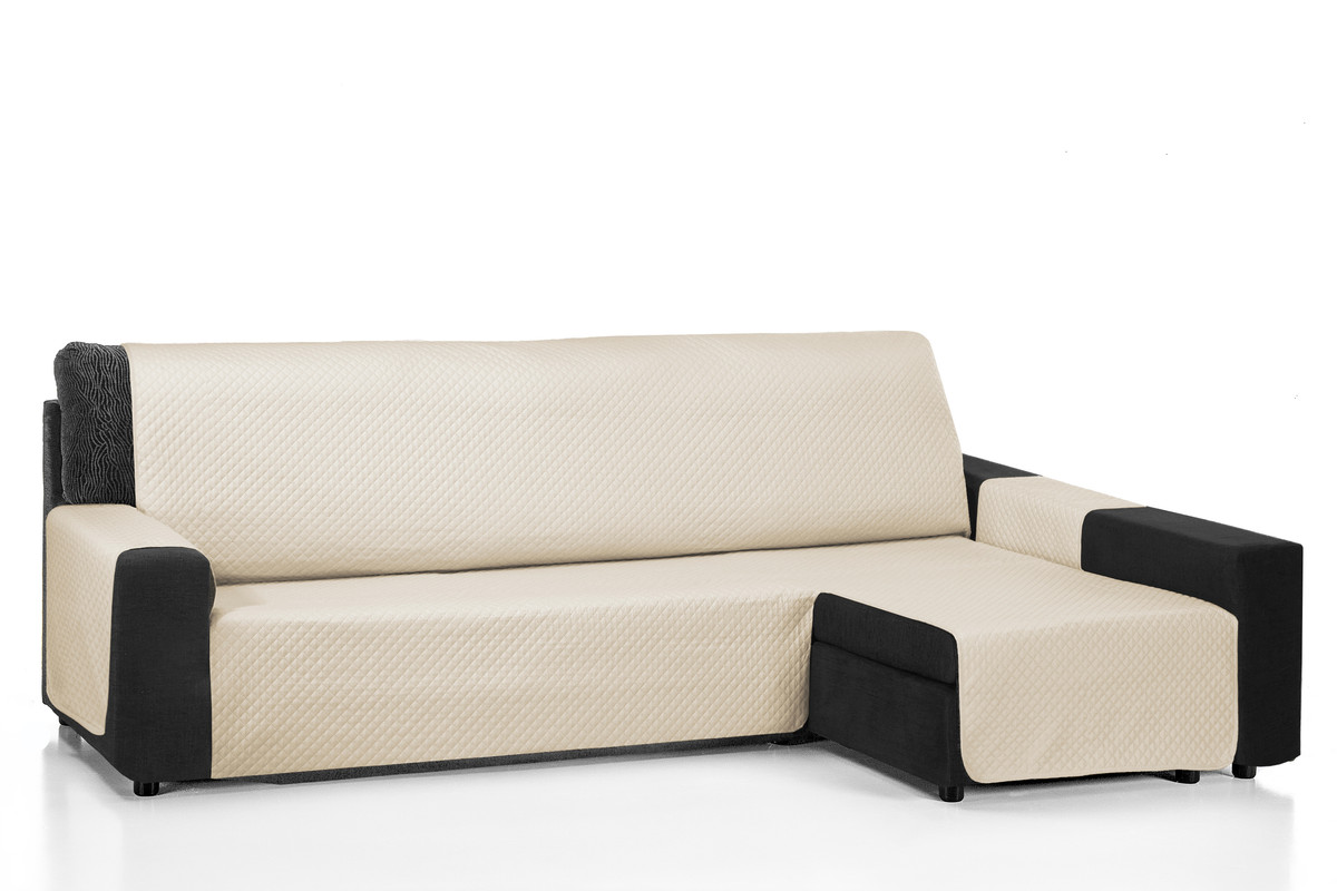 Valentia home cubre chaise longue acolchado rombo 200 cm beige (válido para brazo izquierdo y brazo derecho)