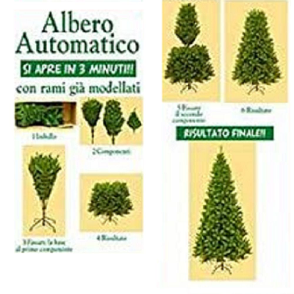 Albero di Natale Realistico Foglie Pvc Pe Superfolto Verde Apertura Rapida 210 cm - 2971 Rami - 5