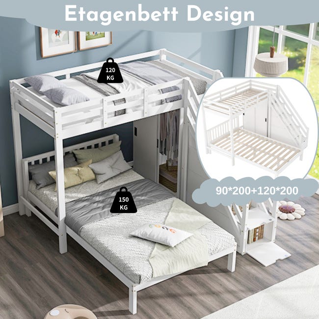 Letto A Castello Per Bambini 90x200, In Metallo, Modello Classico, Nero | Leroy Merlin