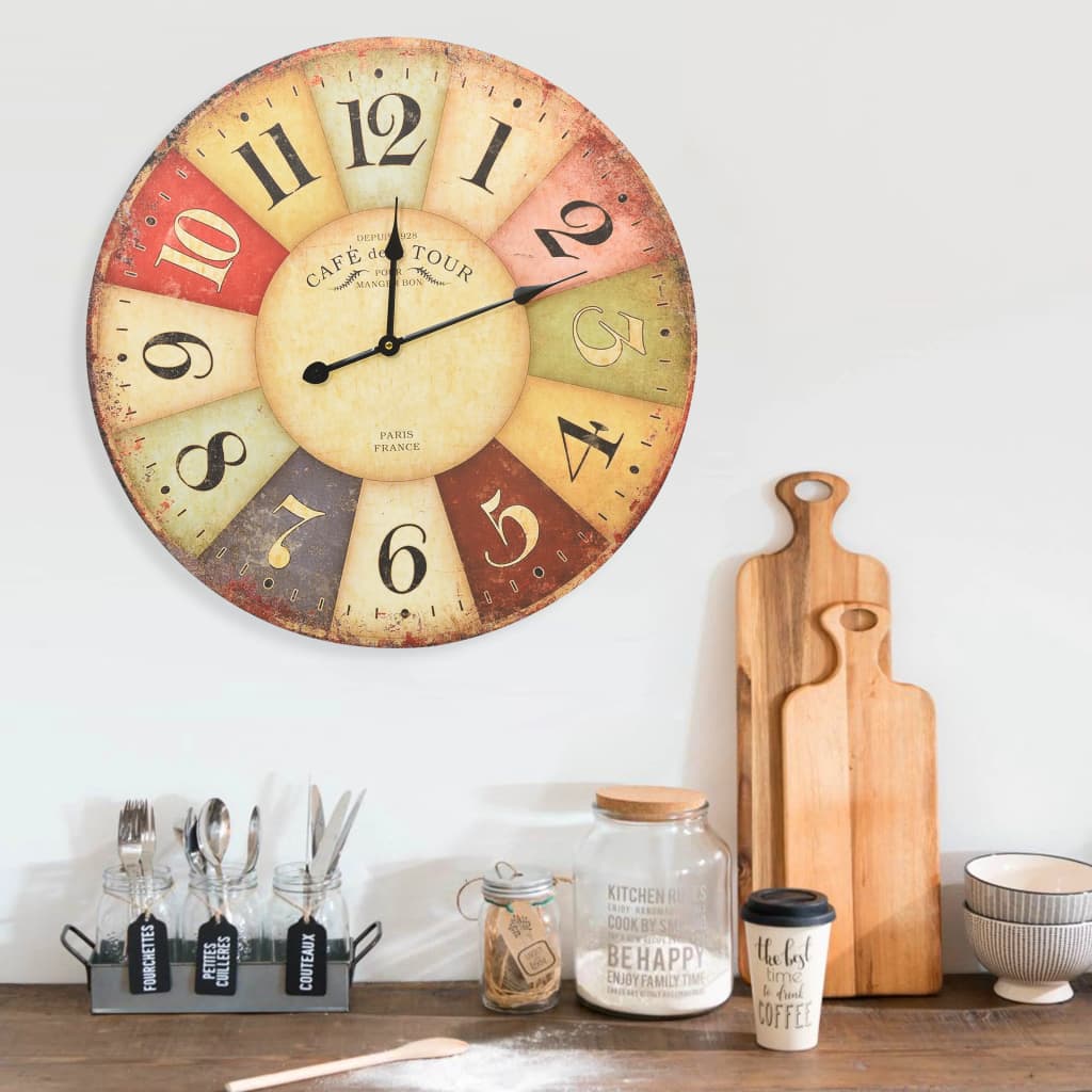 Vidaxl Reloj De Pared Vintage Colorido 60 Cm Claros , Leroy Merlin