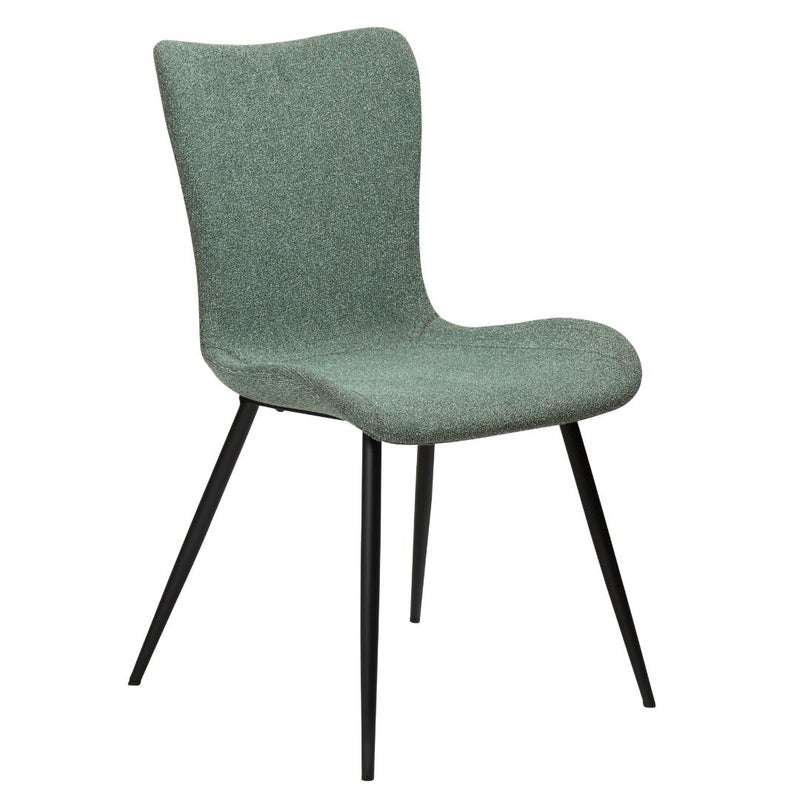 Medusa Dan-Form krzesło stołowe bouclé zielonkawy.