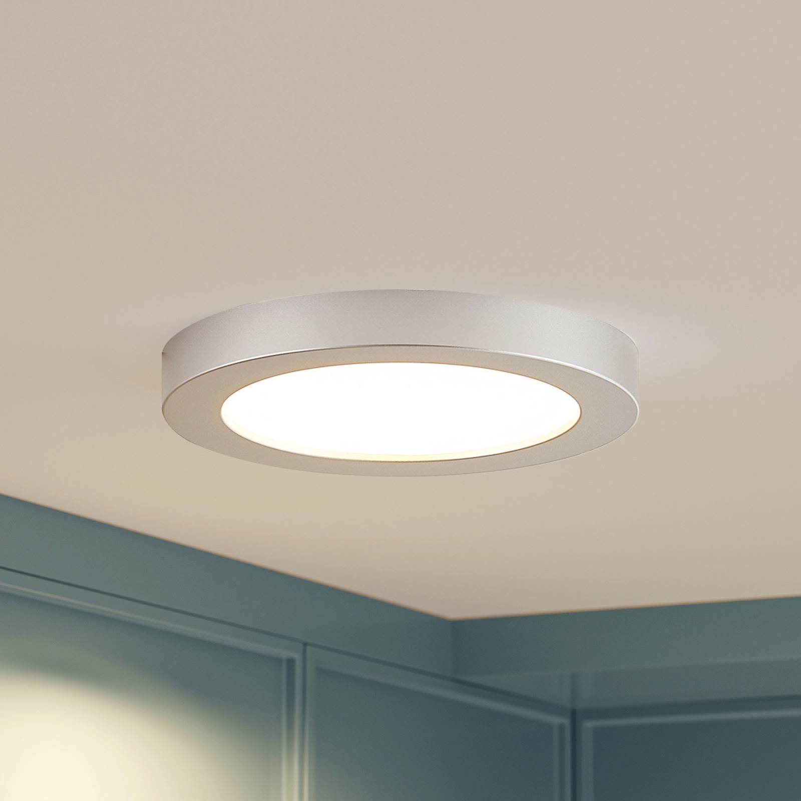 Applique Murale/plafond LED IP65 12W - Lumière Blanc Variable (CCT) - Chrome - Éclairage Intérieur/extérieur